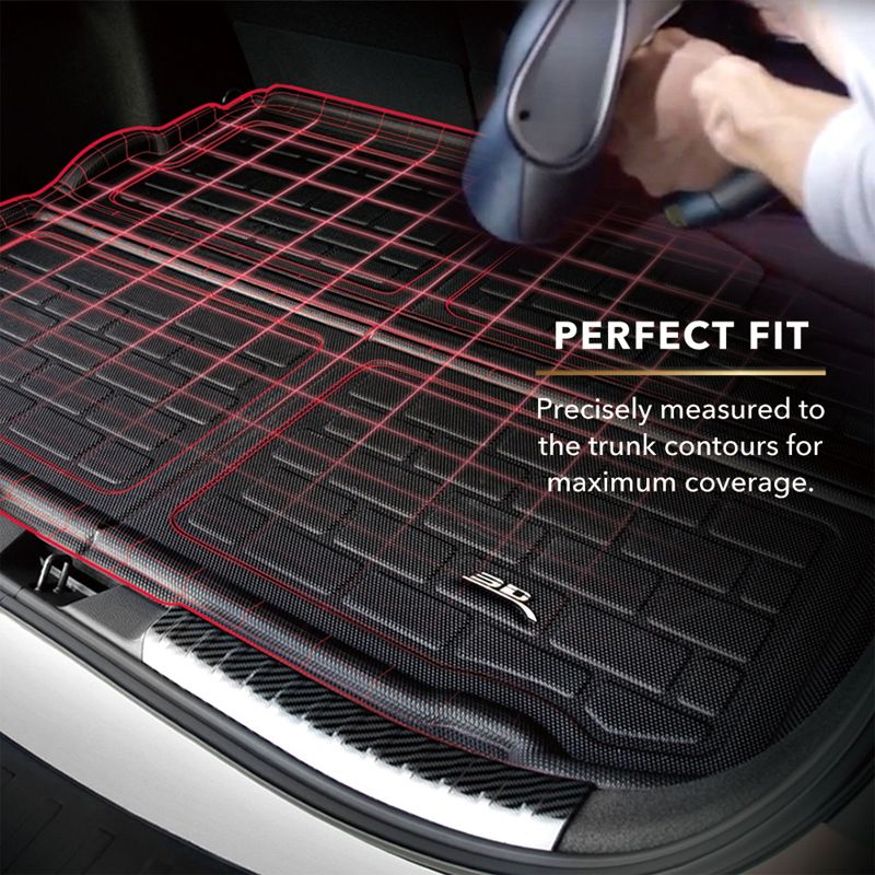 3D MAXpider Kagu Series Precision Custom Fit All-Weather Shock Absorbing Cargo Area Trunk Mat Liner Compatible with 2020-2023 Tesla Model Y, 3 of 7