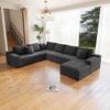 137.8"104.3" Plush Corduroy 4-Piece Modular Sectional Sofa with No Assembly Required and Comfortable Chaise Lounge - 2 of 4