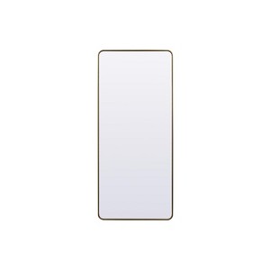 Elegant Lighting Soft Corner Metal Rectangle Mirror 32x72 Inch in Brass - 1 of 4