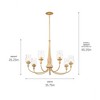 Melis 35.5" 7 Light Chandelier Warm Maple Wood - 4 of 4