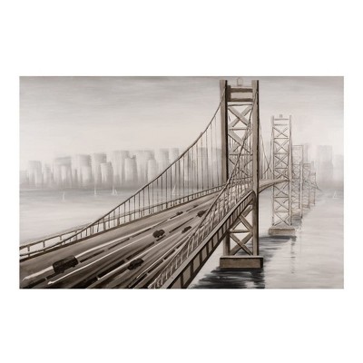 Gray and Beige Cityscape Canvas Wall Art, 59" x 39"