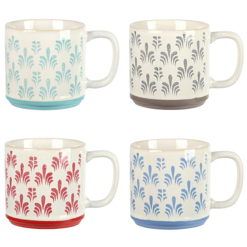 Gibson Home Morning Mist 4 Piece 18 Ounce Stoneware Mug Set in Assorted Colors, 3 of 8
