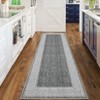 Modern Area Rugs Washable Bordered Floor Carpet, Foldable Contemporary Striped Indoor Mat, Non-Slip Low Pile Accent Rugs for Bedroom, Kitchen, Laundry - 4 of 4