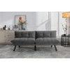 Racxily Futon Sofa Bed, Memory Foam Folding Couch with Adjustable Backrest, Multi-Functional Design Convertible Sofa Bed for Living Room, Light Grey - 2 of 4