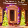 Tangkula 4.6 FT Pop-up Christmas Tree Collapsible Artificial Xmas Tree w/110 Warm Lights Tree Top Star Metal Base Lighted Christmas Decor - 4 of 4