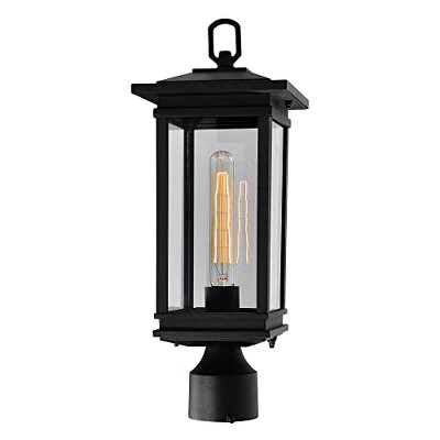 CWI Lighting Oakwood 1 Light Outdoor Black Lantern Head