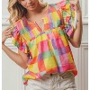 Women's Brielle Multicolored Ruffled Top - BiBi - 4 of 4