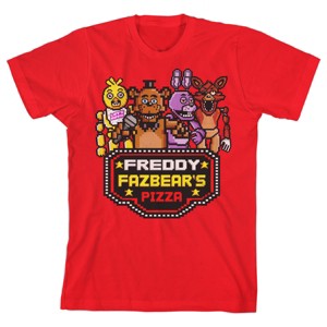 Freddy Fazbear Horror Video Game Red Short Sleeve Shirt - 1 of 1