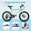 SEVOBAL Bicycles 20 Inch Kids Bike 7 Speed Dual Disc Brakes Lightweight Steel Frame for Boys and Girls, Silver, 55.9"*21.2"*31.5" - 3 of 4