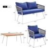 Syemin Patio Seating Sets, Modern Seating Set, Achieve Patio Perfection Space, Designed for Comfort and Aesthetic Appeal, Blue, 51.2"*27.8"*28" - 4 of 4
