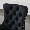 CLIHOME Set of 2 Thick Chrome Swivel Velvet Barstools, Adjustable 25-33" Height, Tufted Buttons & Diamond Pleating - 4 of 4