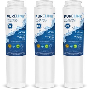 PURELINE GE FQROPF and FQSLF Under Sink Water Filter Replacement. Compatible with PXRQ15RBL, PXRQ15F, PNRQ15F, PNRQ20F, PNRQ20R and PNRQ21R (3 Pack) - 1 of 4
