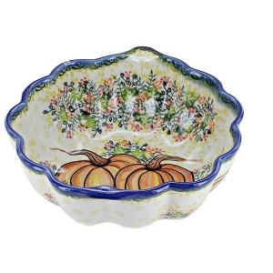 Blue Rose Polish Pottery 578 Vena Pumpkin Bowl - 1 of 1