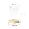 Unique Bargains Wooden Base Plants Home Decor Glass Bell Jar Display Case - 2 of 4