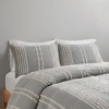 3Pcs Jacquard Cotton Duver Cover Set, Stripe Design Boho Style Bedding, Oeko-Tex Certified Bed Set with Matching Shams - 3 of 4