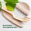 Attop 300 Pieces Wooden Compostable Cutlery Set [120 Forks, 90 Knives, 90 Spoons] Eco Friendly Forks And Spoons - 2 of 4
