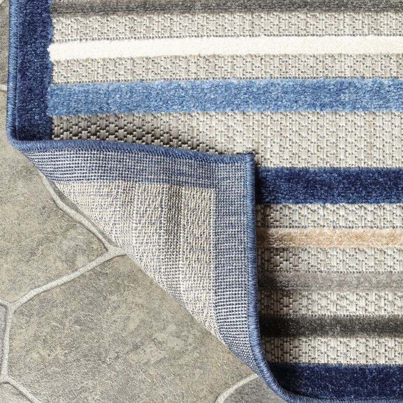 Coastal Geometric Casual Stripe Indoor Outdoor Area Rug by Blue Nile Mills, 5 of 10