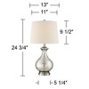 360 Lighting Albert Modern Table Lamp 24 3/4" High Mercury Glass Gourd Oatmeal Drum Shade for Bedroom Living Room Bedside Nightstand Office Kids House - 4 of 4