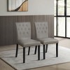 ChaletPosh Black Wooden Dining Chair with Linen Cover - 2 of 4