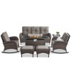 Buenhomino Patio Furniture Set,7 Piece Patio Furniture Set with Fire Pit Table,PE Wicker Patio Conversation Set with Rocking Chairs - 2 of 4