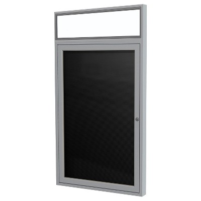 Ghent 1-Door Enclosed Letter Board with Headliners 24"W x 36"H (PAB2-BK) 