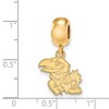 Black Bow Jewelry 14k Yellow Gold Plated Sterling Silver Kansas Jayhawks NCAA Bead Charm - 2 of 3
