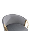 Racxily 30 Inch Bar Stools (Set of 2) - Cozy Bar Stools with Chrome Footrest & Base, Soft Velvet, Golden Legs, Minimalist Gray Design - 4 of 4