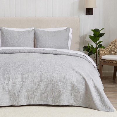Great Bay Home Pinsonic Medallion Reversible Quilt Set With Shams