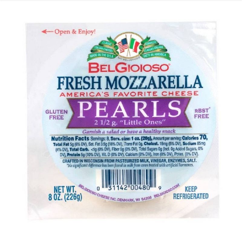 BelGioioso Fresh Mozzarella Pearl Cheese - 8oz, 1 of 8