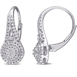 EVERLY JEWELRY | Sterling Silver 1/4 CT Diamond TW LeverBack Earrings - 1 of 4