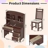 Vintage 40'' Home Executive Desk,Upholstered Chair Set,Computer Desk,4 Drawers & Storage Shelf, Office or Study,Bedroom,Living Room-Maison Boucle - 4 of 4