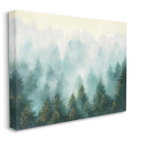 Stupell Industries Abstract Pine Forest Landscape With Mist Green Painting Target