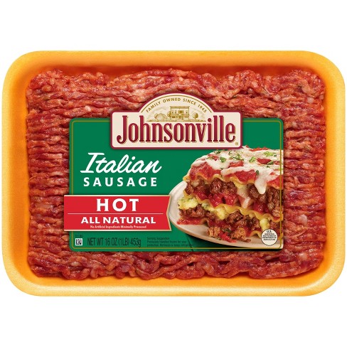 Johnsonville Fresh Ground Hot Italian Sausage - 16oz : Target