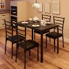 5 Piece Kitchen Dining Room Table Chair Set for Small Space, Indoor Modern Dinette Set for 4, Square Dinner Table Set for Dinette, Breakfast - 3 of 4