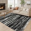 Washable Modern Striped  Abstract Rug Non Slip Low Pile Rug Soft Contemporary Throw Floor Cover Foldable Indoor Carpet for Living Room Bedroom - 2 of 4
