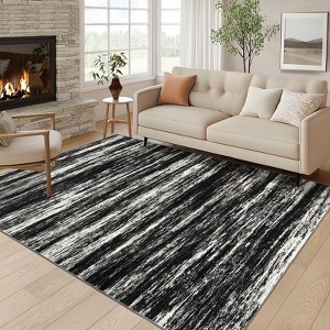 Abstract Machine Washable Area Rugs 5x7 Ultra-Soft Contemporary Throw Rugs Foldable Thin Accent Carpet Non Slip Indoor Floor Cover - 1 of 4