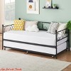 Bedroom Sofa Bed w/ Trundle, Twin Size Metal Daybed w/ Floral Headboard, Heavy Duty Metal Slats Support Multifunctional Bed - 4 of 4