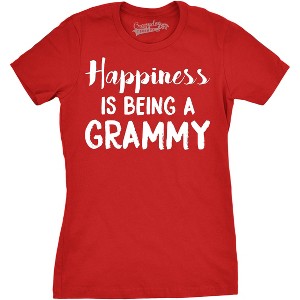 Womens Happiness Is Being a Grammy Funny T shirt Gift Grandmother For Grandma - Crazy Dog Women's T Shirt - 1 of 4