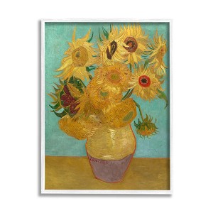 Stupell Industries Van Gogh Sunflowers Post Impressionist Painting Framed Giclee Art, White, 24" x 30" - 1 of 4