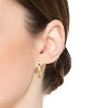 Elegant 14K Yellow Gold Plated Tapered C-Hoop Earrings Adorned with Clear Cubic Zirconia for a Sophisticated and Timeless Look - 3 of 3