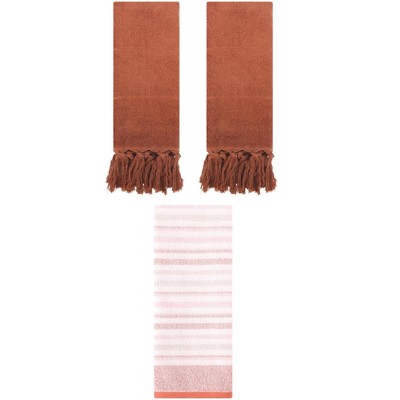 REGALWOVEN 3 Packs Cotton Absorbent Soft Hand Towels for Bathroom