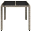 vidaXL Patio Table with Glass Top Gray 35.4 in.x35.4 in.x29.5 in. Poly Rattan - 3 of 4