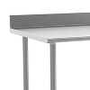 Flash Furniture Reese Commercial Grade 430 Stainless Steel 18 Gauge NSF Certified Kitchen Prep and Work Table with Adjustable Shelf and Backsplash - image 4 of 4