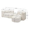 TiramisuBest Luxury 4-Seater Curved Corduroy Sectional Sofa, Modern Minimalist Modular Couch for Living Room,Beige - 3 of 4