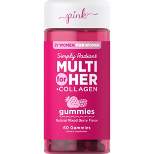 Pink Vitamins Simply Radiant Multi for Her plus Collagen Gummies - Natural Berry - 60ct