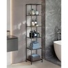 Bookcase, 6-Tier Bookshelf, Slim Shelving Unit for Bedroom, Bathroom, Home Office, Tempered Glass - image 2 of 4