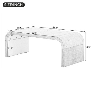 LOVMOR Minimalist Coffee Table with Curved Art Deco Design for Living Room or Dining Room - 1 of 3