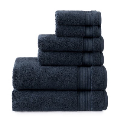 6pc Soft Loft Towel Set Navy Blue - Welhome