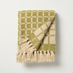 Grid Throw Blanket Green - Hearth & Hand™ with Magnolia - 1 of 3