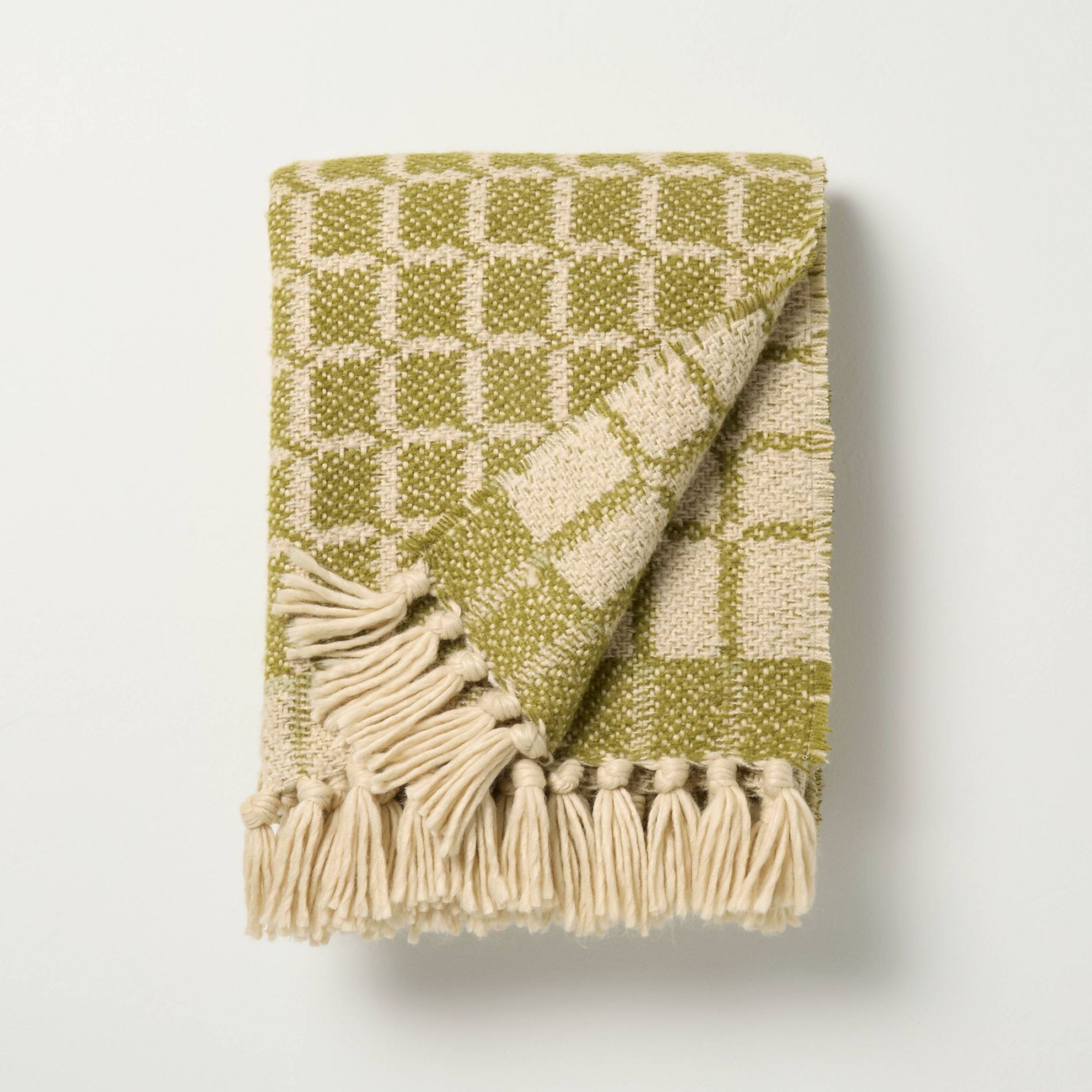 Grid Throw Blanket Green - Hearth & Hand™ with Magnolia